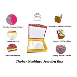 Premium Quality Choker Necklace Jewellery Box | 20CM x 15CM x 6CM |Closure Button | Vanity Box | BX003