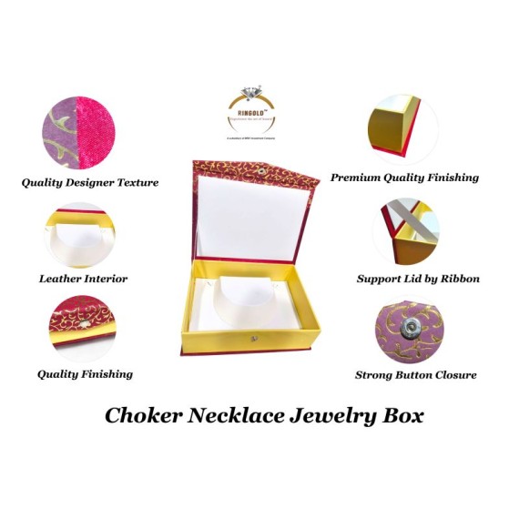 Premium Quality Choker Necklace Jewellery Box | 20CM x 15CM x 6CM |Closure Button | Vanity Box | BX003