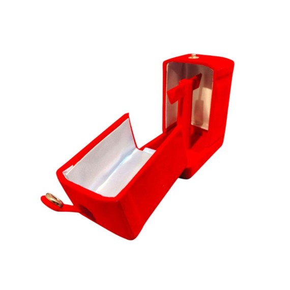 RinGold Premium Quality Red Velvets Jhumka Earring Box | 9.5CM X 10CM X 6CM | Closure Button | Earring Box Storage | Vanity Box