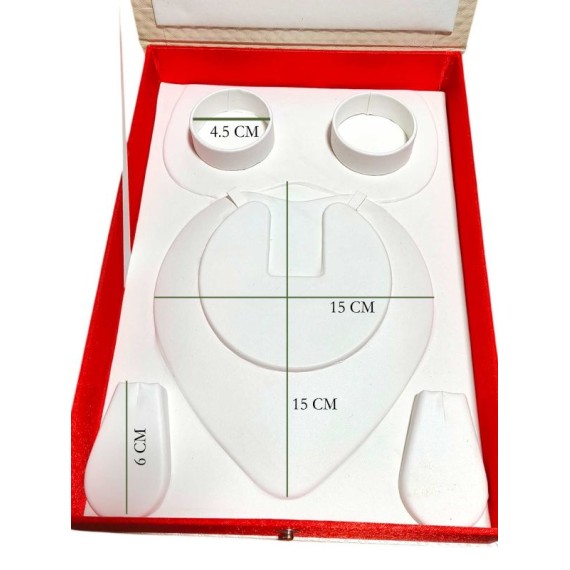 RinGold Premium Quality Bridal Necklace Bangel Earring Set Box | 26 CM X 19 CM X 4 CM | Necklace Bangle Earring Storage Box | Button Closure Box | Vanity Box