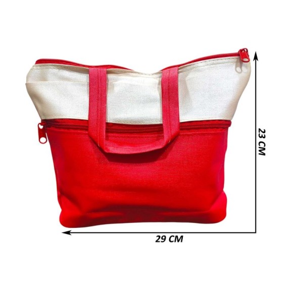 Elegant Women's Handbag | Stylish Fabric Tote Bag with Dual Zipper Closure & Handles | BX012