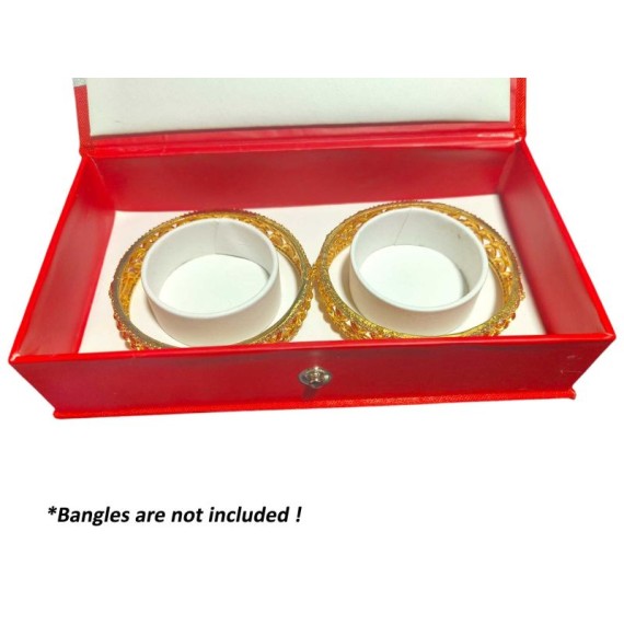 Premium Quality Red White Bangle Organizer Box | 17CM X 10CM X 4CM | Closure Button | Bangle Box Organizer | Vanity Box | BX017