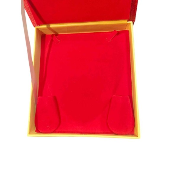 Premium Quality Necklace Box | 15CM X 13.5CM X 3CM | Fancy Necklace Storage Box | Closure Button | Vanity Box (Red Silver)