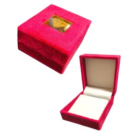 Luxury Maroon Velvet Stud Earring Box with Diamond Logo | 7 CM X 6 CM X 4 CM | BX021 