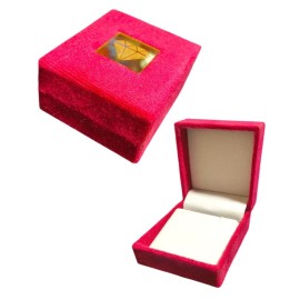 Luxury Maroon Velvet Stud Earring Box with Diamond Logo | 7 CM X 6 CM X 4 CM | BX021 