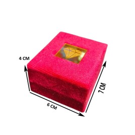 Luxury Maroon Velvet Stud Earring Box with Diamond Logo | 7 CM X 6 CM X 4 CM | BX021 