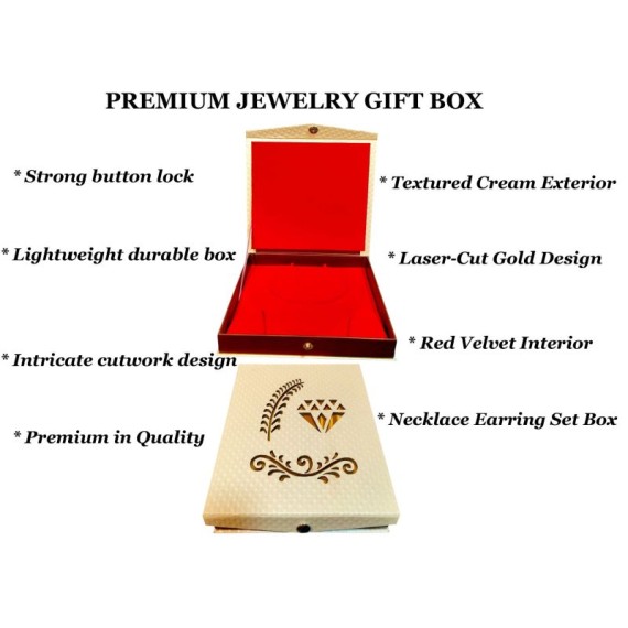 RinGold Necklace Jewellery Box with Velvet Interior | 19.5CMX3.5CMX17CM | Cutwork Design | Premium red velvet interior for luxury finish | Vanity Box (Red Velvet Interior) | BX022