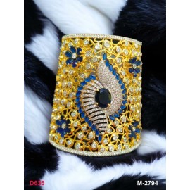 D435BLGO american diamond fashion charm silver plated cubic zirconia big size bracelet