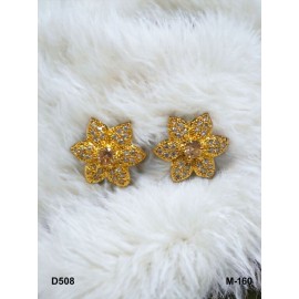 D508YEGO Fancy artificial indian american diamond gold plated stud earring