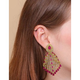 DE03REGO NEW Indian Jewellery Earring Women Traditional Bollywood Style Wedding Ethnic AD