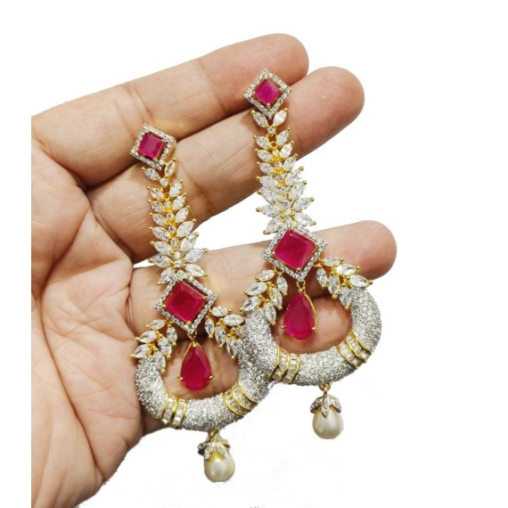 DE09REGO NEW Indian Jewellery Earring Women Traditional Bollywood Style Wedding Ethnic AD