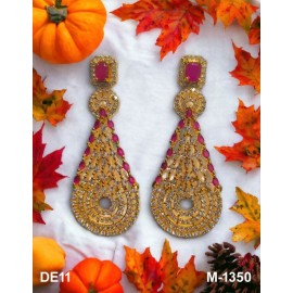 DE11REGO Earring Women Traditional Bollywood Style Wedding Ethnic AD NEW Indian Jewellery