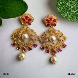 DE16REGO Golden Charm Elegance Gold Plated Earrings Fashionista Indian Jewelry Traditions