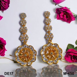 DE17WHGO Golden Charm Elegance Gold Plated Earrings Fashionista Indian Jewelry Traditions