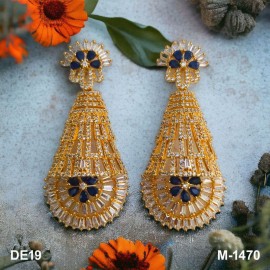 DE19BLGO Golden Charm Elegance Gold Plated Earrings Fashionista Indian Jewelry Traditions