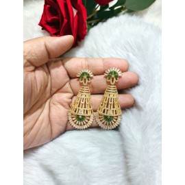 DE19GRGO Golden Charm Elegance Gold Plated Earrings Fashionista Indian Jewelry Traditions