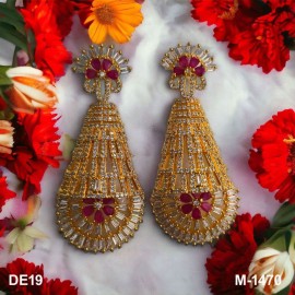 DE19REGO Golden Charm Elegance Gold Plated Earrings Fashionista Indian Jewelry Traditions