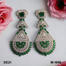 DE21GRRH Golden Charm Elegance Gold Plated Earrings Fashionista Indian Jewelry Traditions