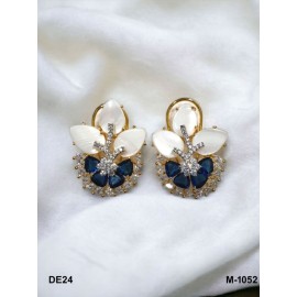 DE24BLGO Diamond stud earrings for women black friday fine jewelry sale ethnic Indian