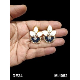 DE24BLGO Diamond stud earrings for women black friday fine jewelry sale ethnic Indian