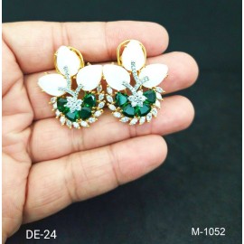 DE24GRGO Diamond stud earrings for women black friday fine jewelry sale ethnic Indian