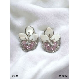 DE24PIRH Diamond stud earrings for women black friday fine jewelry sale ethnic Indian