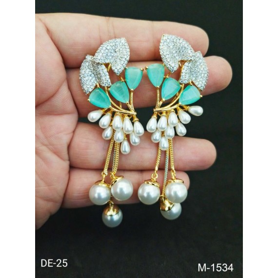 DE25MIGO NEW Indian Jewellery Earring Women Traditional Bollywood Style Wedding Ethnic AD