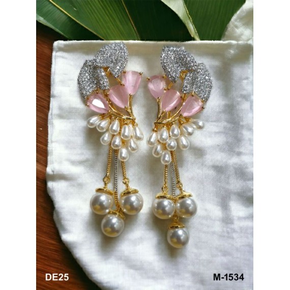 DE25PIGO NEW Indian Jewellery Earring Women Traditional Bollywood Style Wedding Ethnic AD