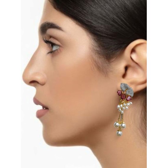 DE25REGO NEW Indian Jewellery Earring Women Traditional Bollywood Style Wedding Ethnic AD