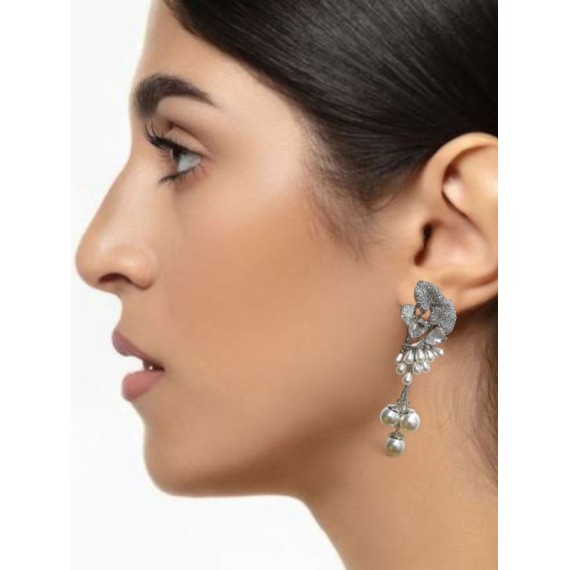 DE25WHRH NEW Indian Jewellery Earring Women Traditional Bollywood Style Wedding Ethnic AD