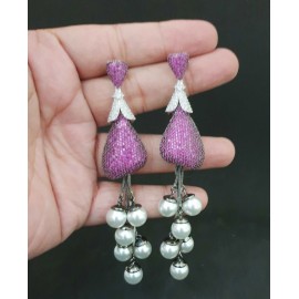 DE30RERH NEW Indian Jewellery Earring Women Traditional Bollywood Style Wedding Ethnic AD