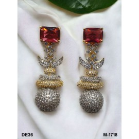 DE36REGO Affordable artificial american diamond gold plated earring