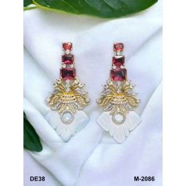 DE38REGO Affordable artificial american diamond gold plated earring