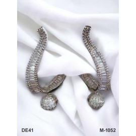 DE41WHRH Chand Bali traditional flower style ethnic gold plated Earrings american diamond jewlery small Earring