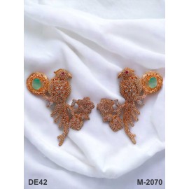 DE42MIRO  traditional parrot bird style ethnic gold plated Earrings american diamond jewlery small Earring