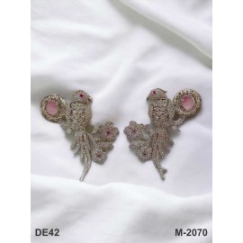 DE42PIRH  traditional parrot bird style ethnic gold plated Earrings american diamond jewlery small Earring