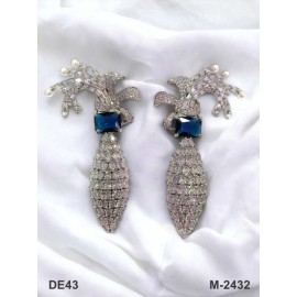 DE43BLRH american diamond jewlery Earring traditional parrot bird style ethnic gold plated Earrings