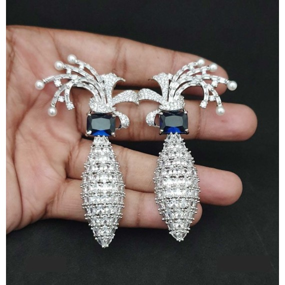 DE43BLRH american diamond jewlery Earring traditional parrot bird style ethnic gold plated Earrings