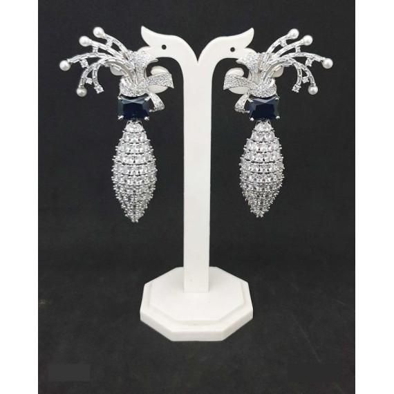 DE43BLRH american diamond jewlery Earring traditional parrot bird style ethnic gold plated Earrings