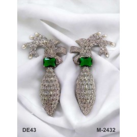 DE43GRRH american diamond jewlery Earring traditional parrot bird style ethnic gold plated Earrings