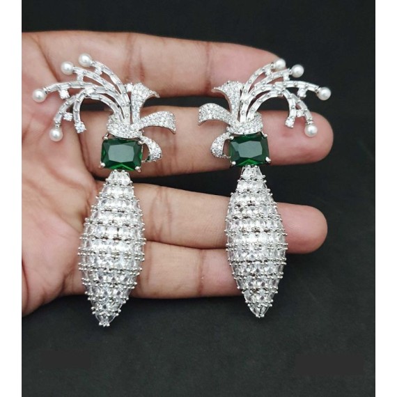 DE43GRRH american diamond jewlery Earring traditional parrot bird style ethnic gold plated Earrings