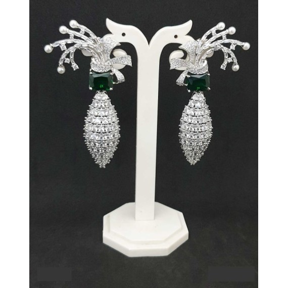 DE43GRRH american diamond jewlery Earring traditional parrot bird style ethnic gold plated Earrings