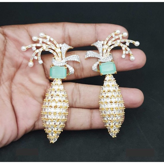 DE43MIGO american diamond jewlery Earring traditional parrot bird style ethnic gold plated Earrings