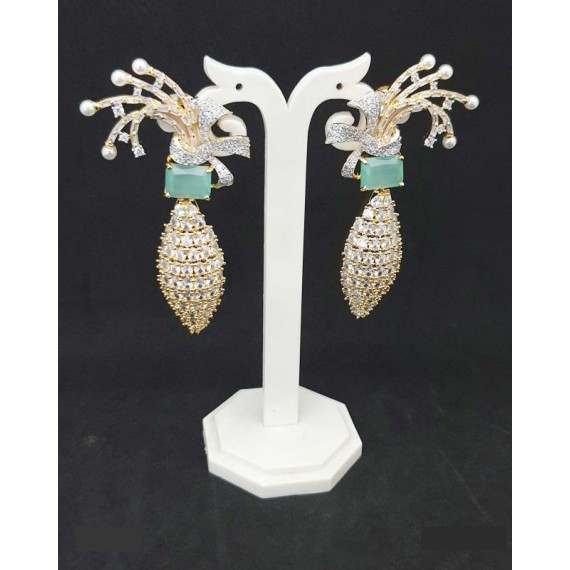 DE43MIGO american diamond jewlery Earring traditional parrot bird style ethnic gold plated Earrings