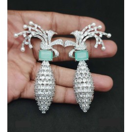 DE43MIRH american diamond jewlery Earring traditional parrot bird style ethnic gold plated Earrings