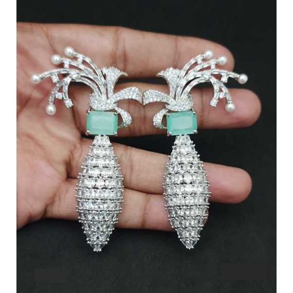 DE43MIRH american diamond jewlery Earring traditional parrot bird style ethnic gold plated Earrings