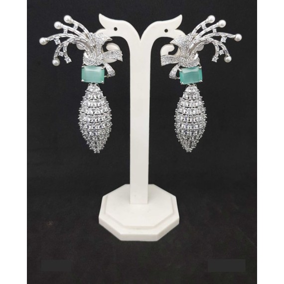 DE43MIRH american diamond jewlery Earring traditional parrot bird style ethnic gold plated Earrings