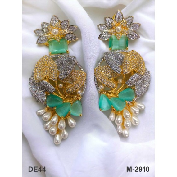 DE44MIGO Big size american diamond jewlery Earring traditional parrot style ethnic gold plated Earrings