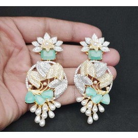 DE44MIGO Big size american diamond jewlery Earring traditional parrot style ethnic gold plated Earrings