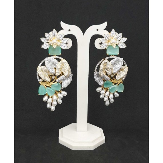 DE44MIGO Big size american diamond jewlery Earring traditional parrot style ethnic gold plated Earrings